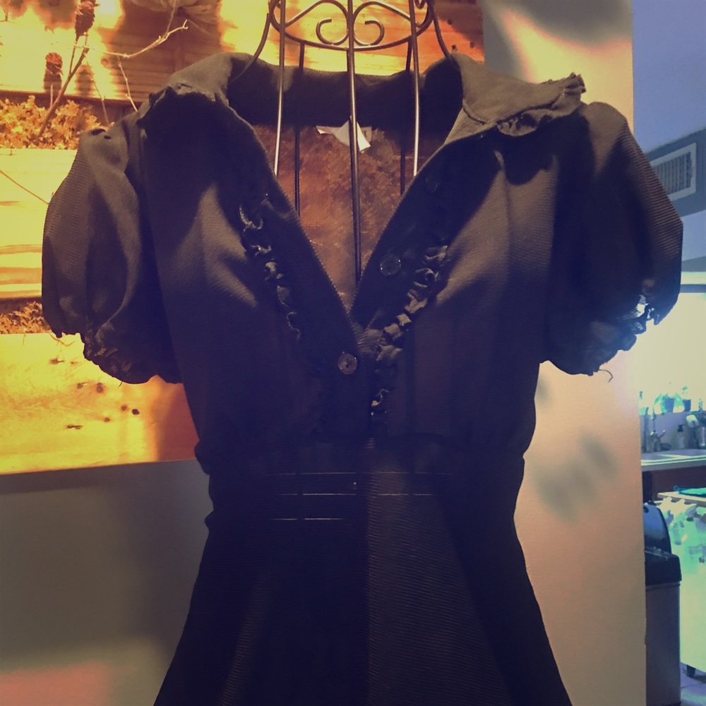Black semi-sheer top
